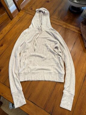 Evereve Soft Beige Ribbed Hoodie